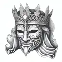 King Baldwin's  Iv Mask only mask no face tattoo design idea