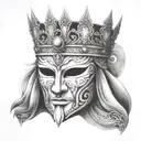 King Baldwin's  Iv Mask only mask no hair tattoo design idea