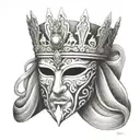 King Baldwin's  Iv Mask only mask no hair tattoo design idea