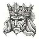 King Baldwin's  Iv Mask only mask no hair tattoo design idea