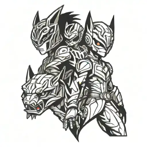 disney + digimon + power rangers + avatar last airbender tattoo design idea