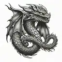 A dragon inspired by Toothless from 'How to Train Your Dragon' tattoo design idea