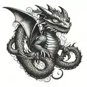 A dragon inspired by Toothless from 'How to Train Your Dragon' tattoo design idea