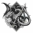 A dragon inspired by Toothless from 'How to Train Your Dragon' tattoo design idea