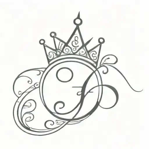 the letter "E" with the "Tangled" Crown above it  tattoo design idea