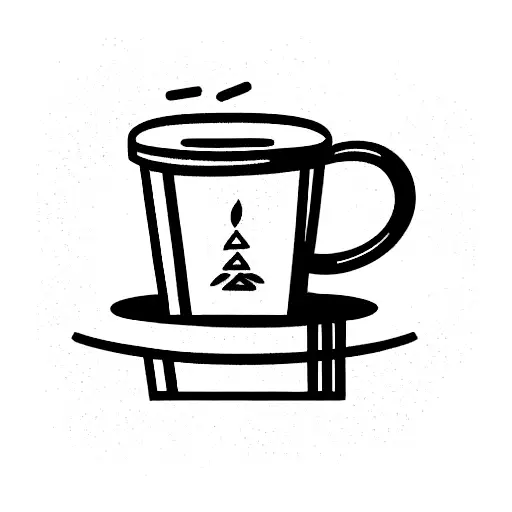 minimalist coffee mug and chocolate bar  tattoo design idea