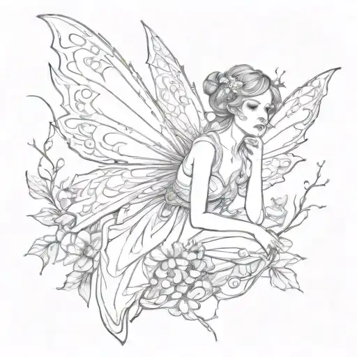 injured fairy   tattoo design idea