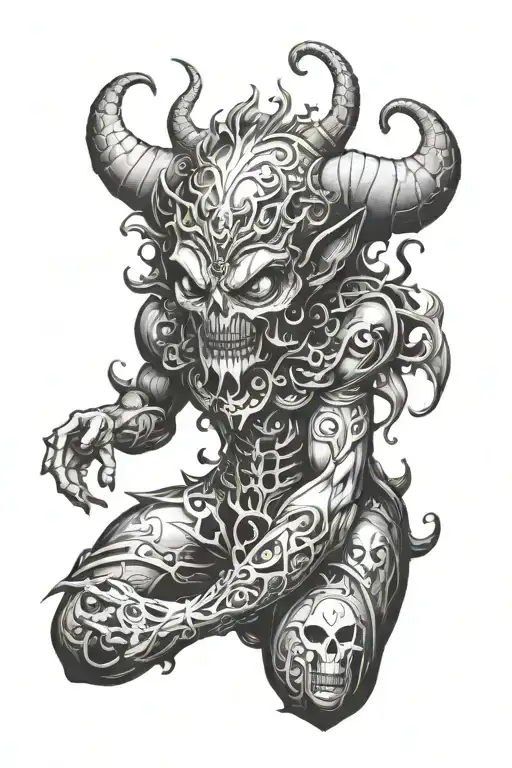 seven deadly sins demon tattoo design idea