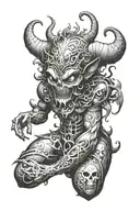 seven deadly sins demon tattoo design idea