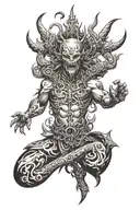seven deadly sins demon tattoo design idea