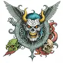 seven deadly sins demons  tattoo design idea