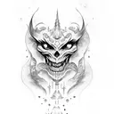 ghost face demon tattoo design idea