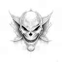 ghost face demon tattoo design idea