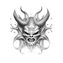 ghost face demon tattoo design idea