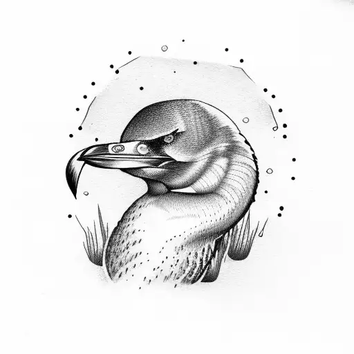 Great Cormorant tattoo design idea