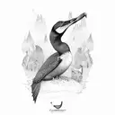 cormorant tattoo design idea