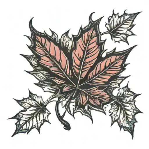 Red Maple Leaf tattoo flashes tattoo design idea