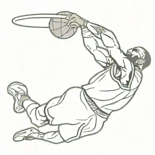 lebron james dunking tattoo design idea