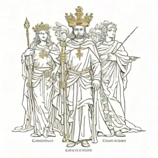 cardinal virtues tattoo design idea