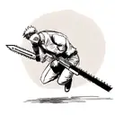 Chainsaw man whit power and their guns tattoo design idea