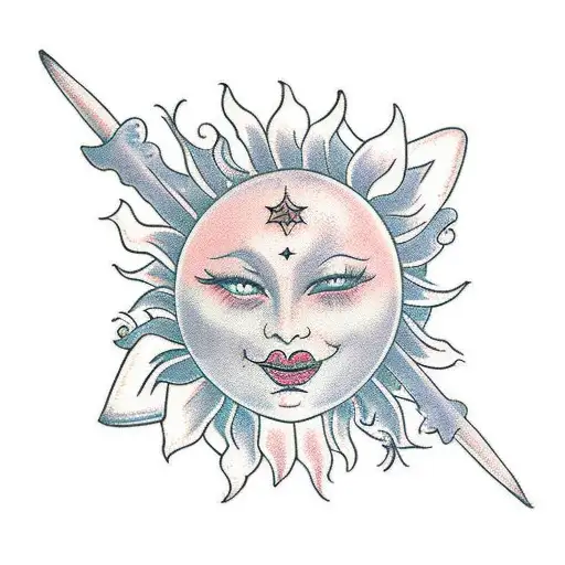 sun tarot tattoo design idea