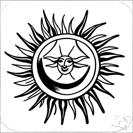 sun tarot tattoo design idea