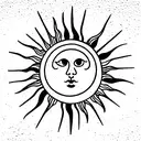 sun tarot tattoo design idea