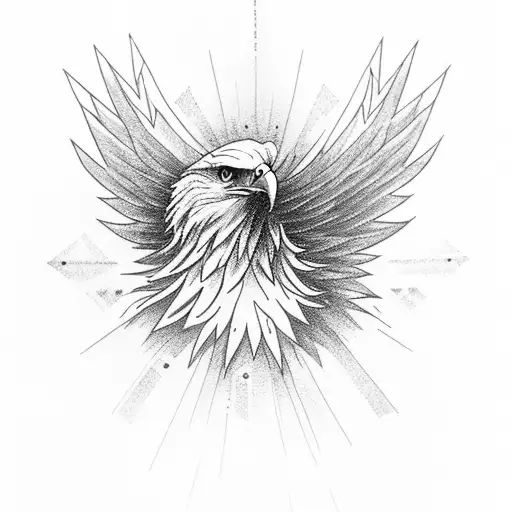 A majestic eagle soaring through a starry night sky tattoo design idea