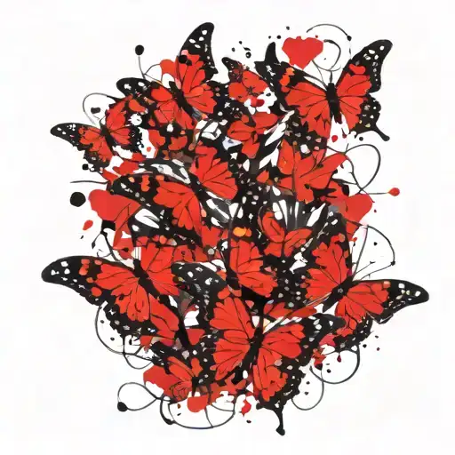 scattered butterflies trash polka style tattoo tattoo design idea