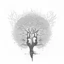 animal rights tree tattoo design idea