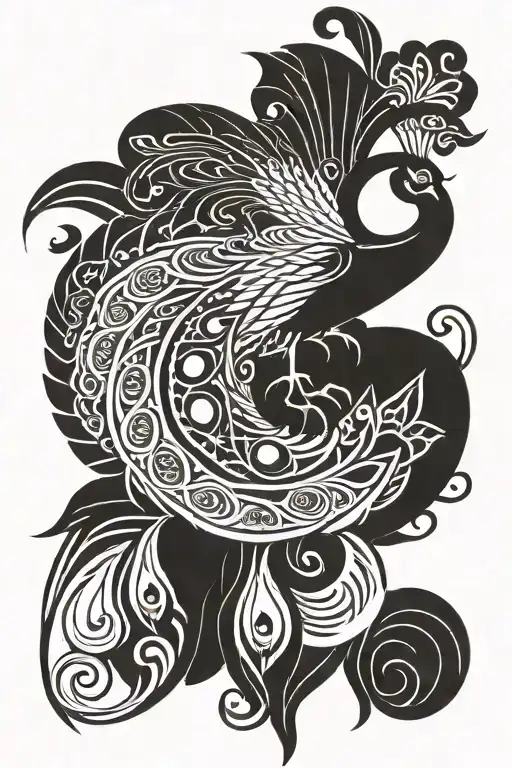 Peacock tattoo design idea