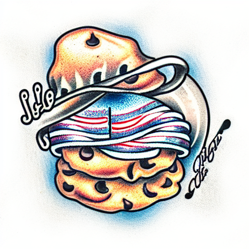 chocolate chip cookie tattoo design idea