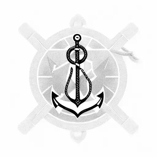 Anchor with north east south west symbol with it  tattoo design idea