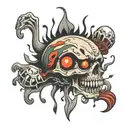 nervous psycho tattoo design idea