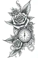 rose eyeball clock angel number 11 11 tattoo design idea