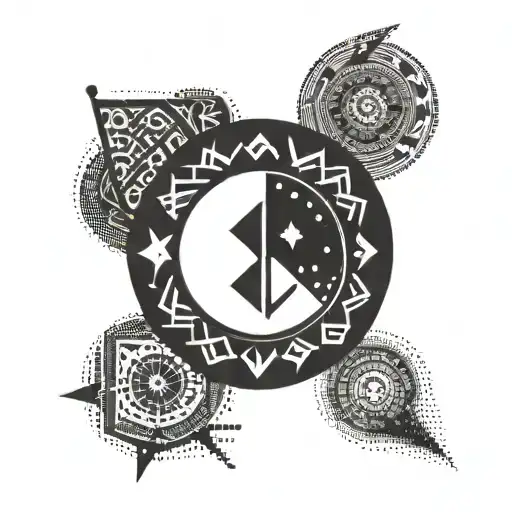 Create a tattoo inspired by Mapuche tribal flags tattoo design idea