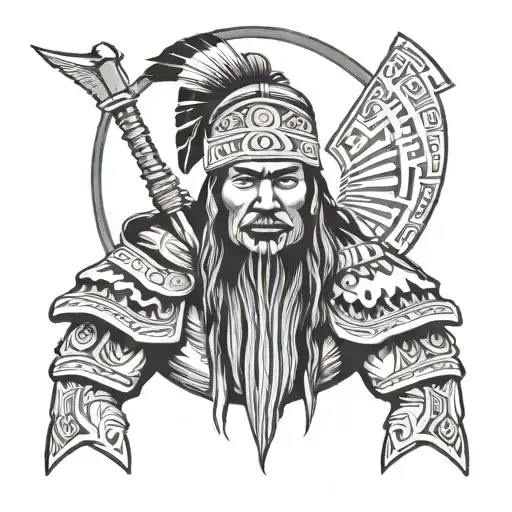 Design a Mapuche warrior tattoo representing strength and courage tattoo design idea