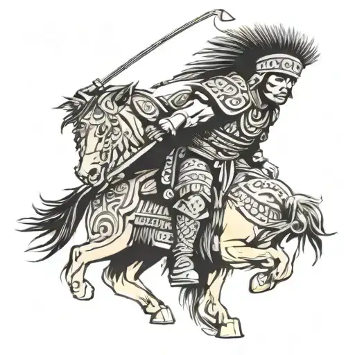 Design a Mapuche warrior tattoo representing strength and courage tattoo design idea