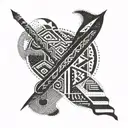 Create a tattoo inspired by Mapuche tribal flags tattoo design idea