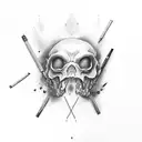 cigarrillos piel roja y boina tattoo design idea