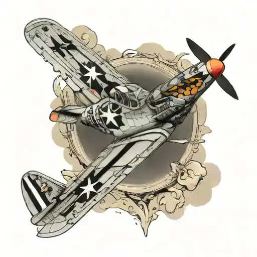 mustang p51 mustang plane tattoo design idea