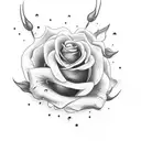 bleeding rose with barb wire stem tattoo design idea
