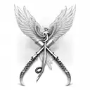 medical field, wings, snake, sword, wire, 27 tattoo design idea