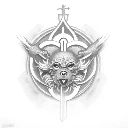 catholic chi roh symbol tattoo design idea
