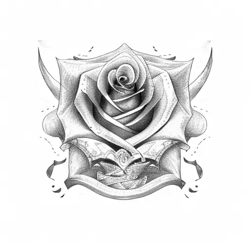 Rose, Viper, Sword tattoo design idea