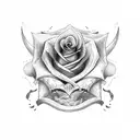 Rose, Viper, Sword tattoo design idea
