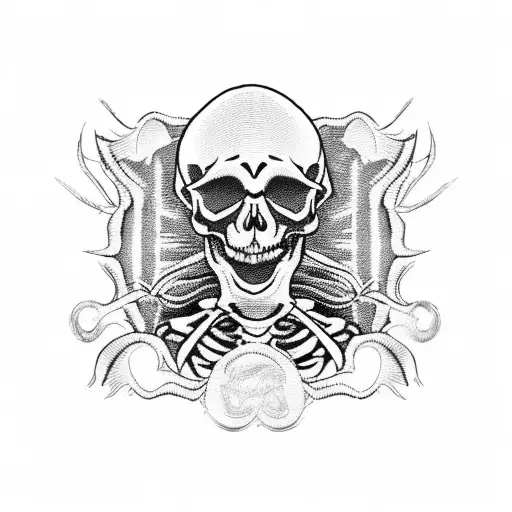 embroidery patch of a skeleton riding a motorcycle tattoo design idea