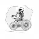 skeleton riding a motoecycle  tattoo design idea