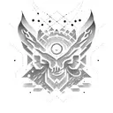 Cosmic exploration tattoo design idea