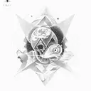 Cosmic exploration tattoo design idea